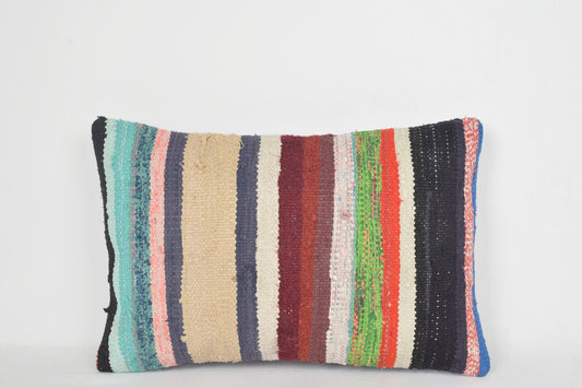 Handmade Kilim Cushion E00258 Lumbar Free Shipping Ethnic Handwork