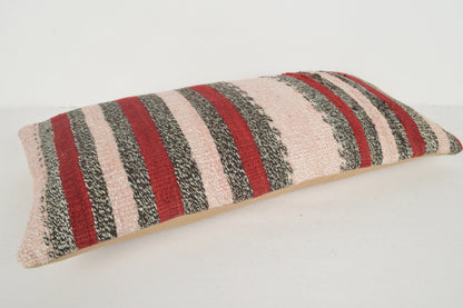 Pink and Red Rectangular Kilim Cushion F02484