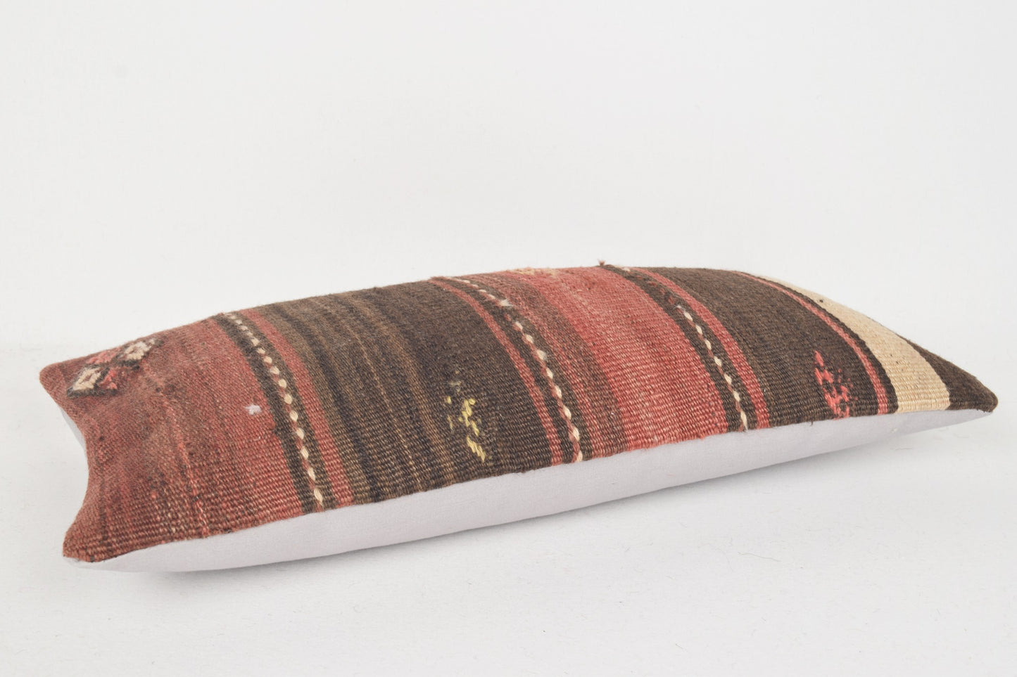 Vintage Kilim Hand Woven Rug Pillow G00321 Village Regular Neutral Textile Hellenistic
