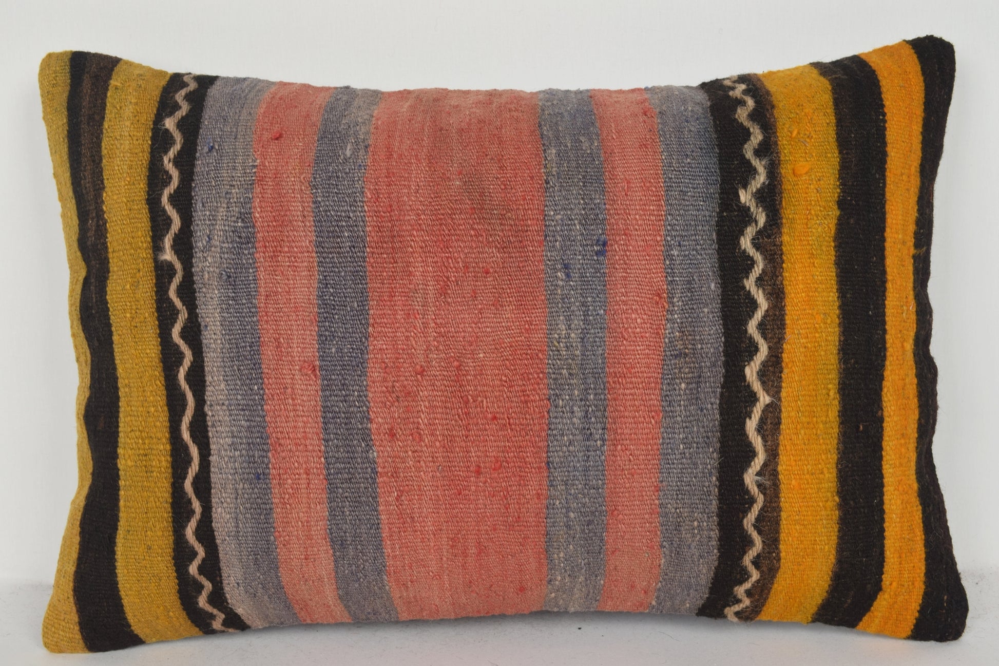 Turkish Antique Rug Pillow Cover E00503 Lumbar Livingroom Mid Century