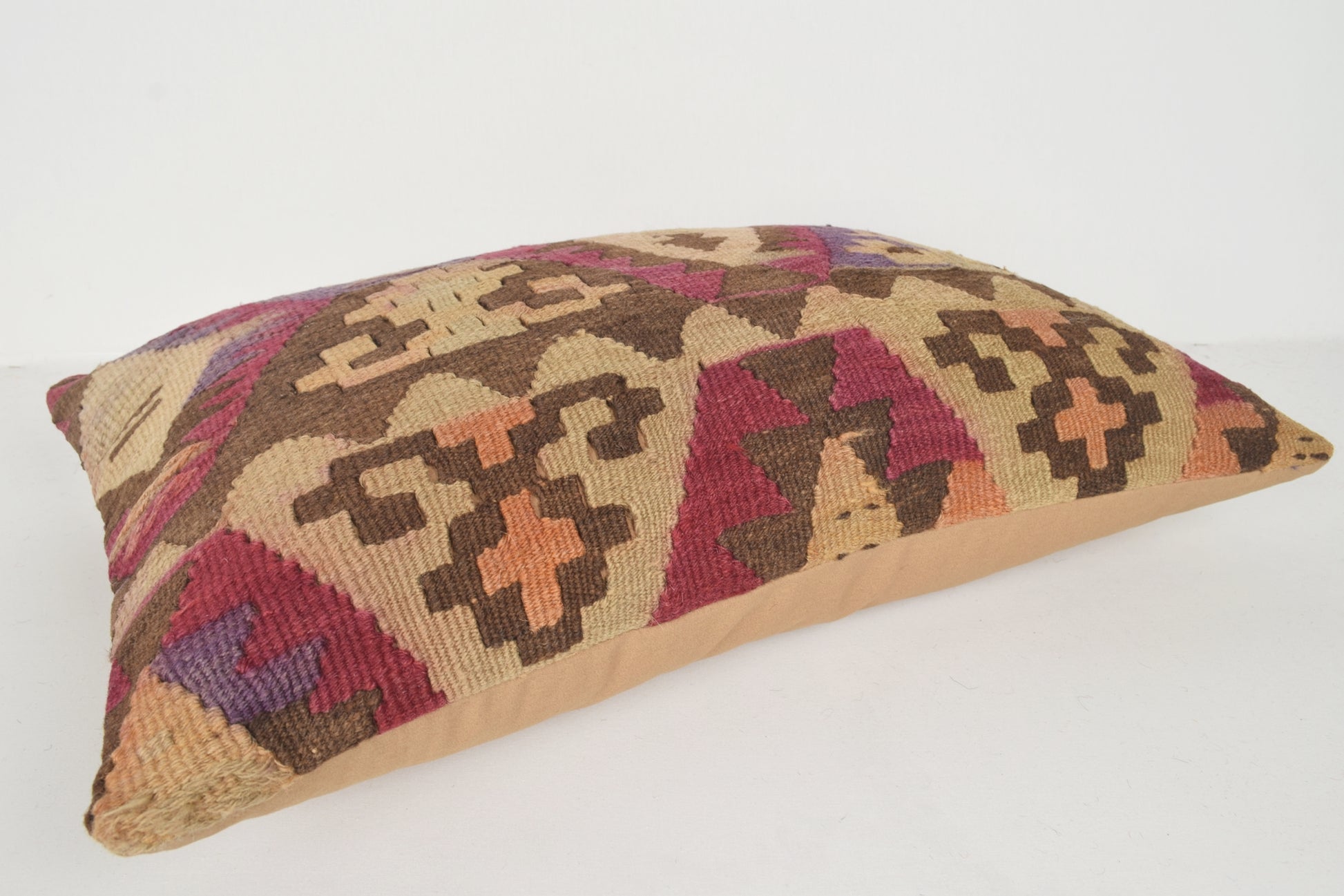 Moroccan Kilim Pillow E00405 Lumbar Eastern Hand Knot Native