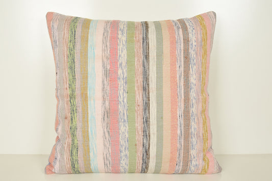 Dusty Pink Kilim Pillow A00911 24x24 Gypsy Traditional Mexican