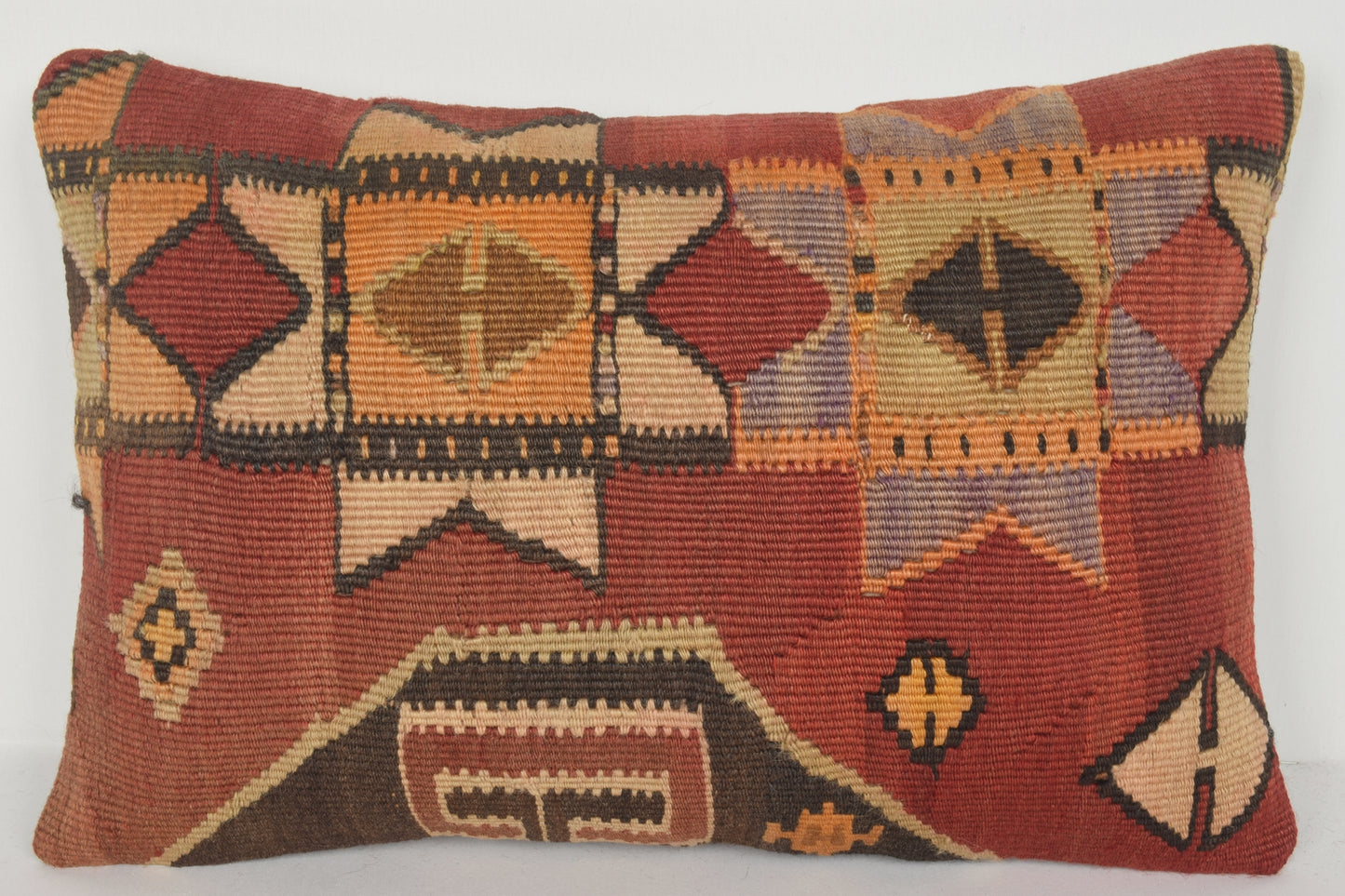 Kilim Cushion Covers E00411 Lumbar Southwest Flat Weaving Folkloric
