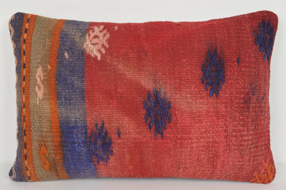 Turkish Rug Pillows E00614 Lumbar Boho Accessory Prehistoric