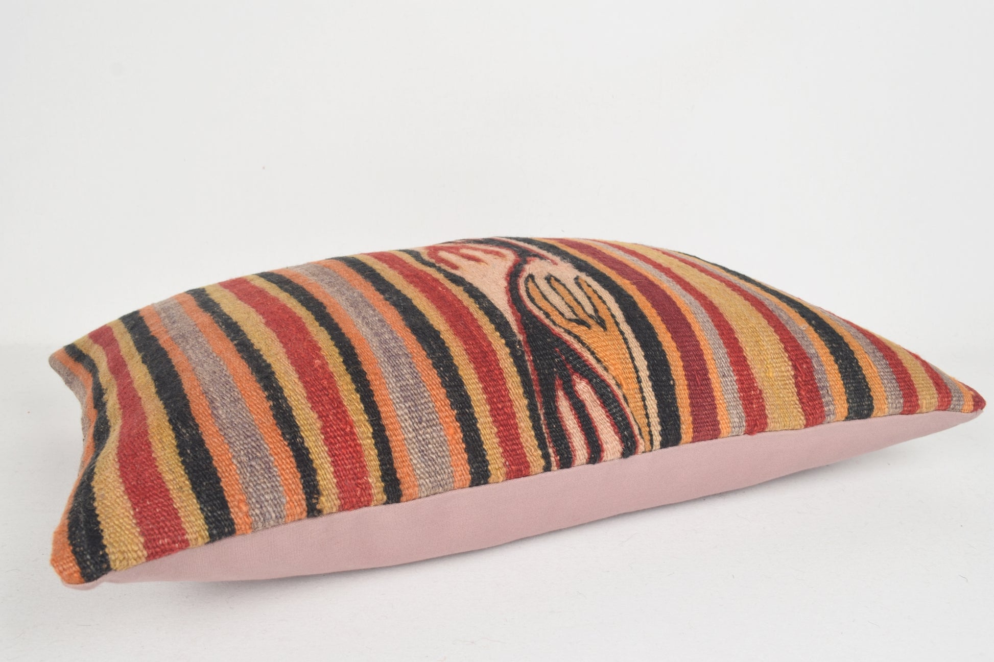 Kilim Cushions Wholesale E00214 Lumbar Woven Folkloric Collection