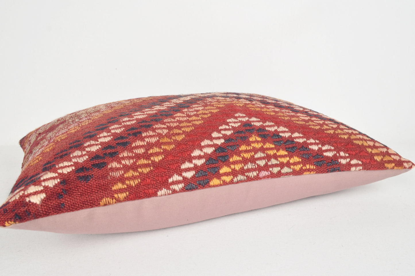 Kilim Rug Floor Pillow E00221 Lumbar House Geometric Crochet
