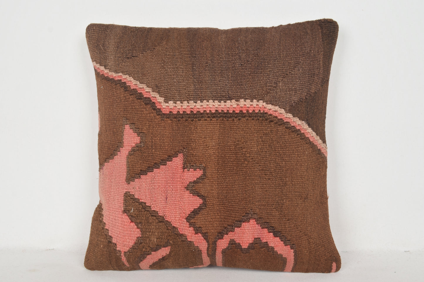Brown Red Coral Kilim Rugs Sundance Pillow C00523 18x18 " - 45x45 cm.