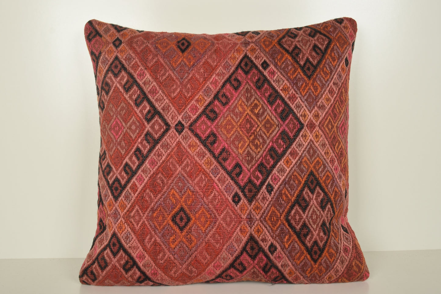 Kilim Patterned Pillow A00825 Crochet pillowcase Outdoor throw pillow cover 24x24