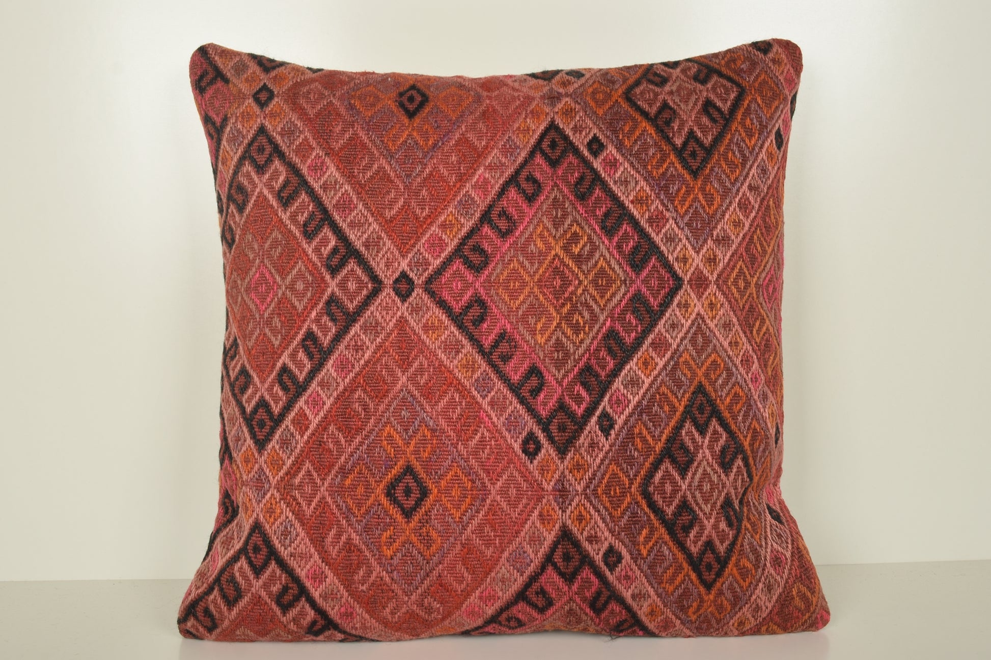 Kilim Patterned Pillow A00825 Crochet pillowcase Outdoor throw pillow cover 24x24