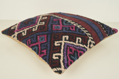 Blue Red Pink Crate and Barrel Kilim Rug Pillow C00830 18x18 " - 45x45 cm.