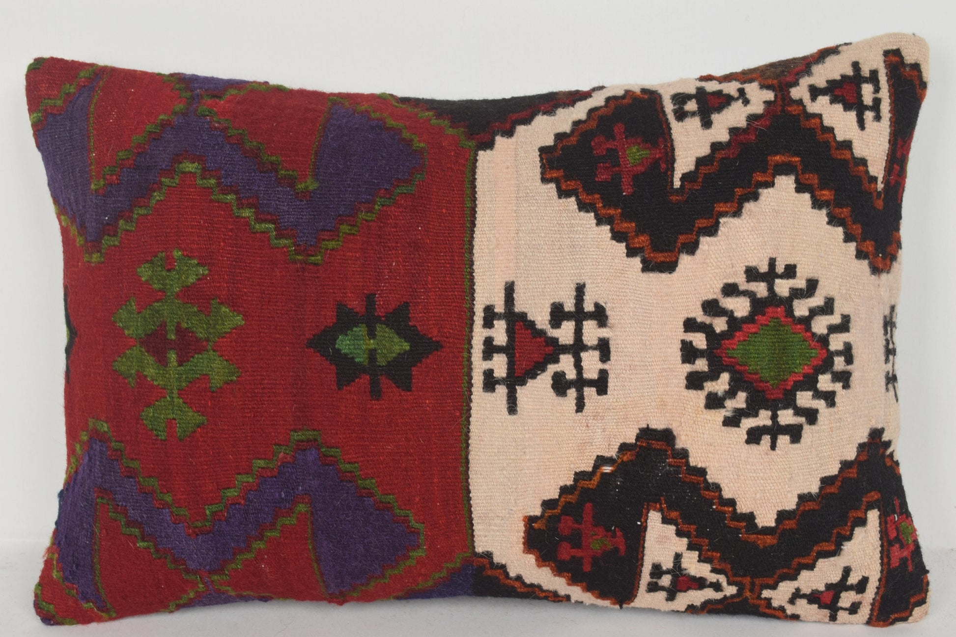 Kilim Sofa Pillows E00435 Lumbar Antique Tribal Folk Art Tuscan