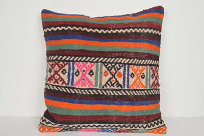 Pink Orange Kilim Cushion A00743 Navajo decorative pillows Tapestry cushions 24x24
