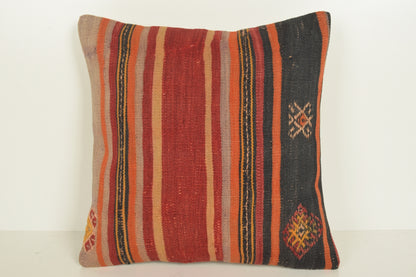 Turkish Kilim Pillow Cover 16x16 " 40x40 cm. D03343