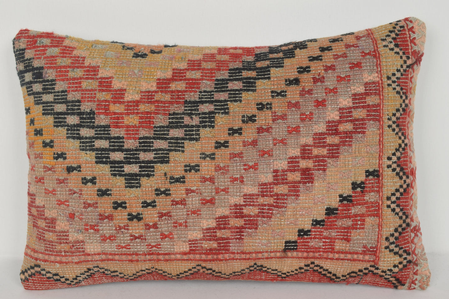 Navajo Kilim Pillow E00344 Lumbar Large Bohemian Kelim Rug