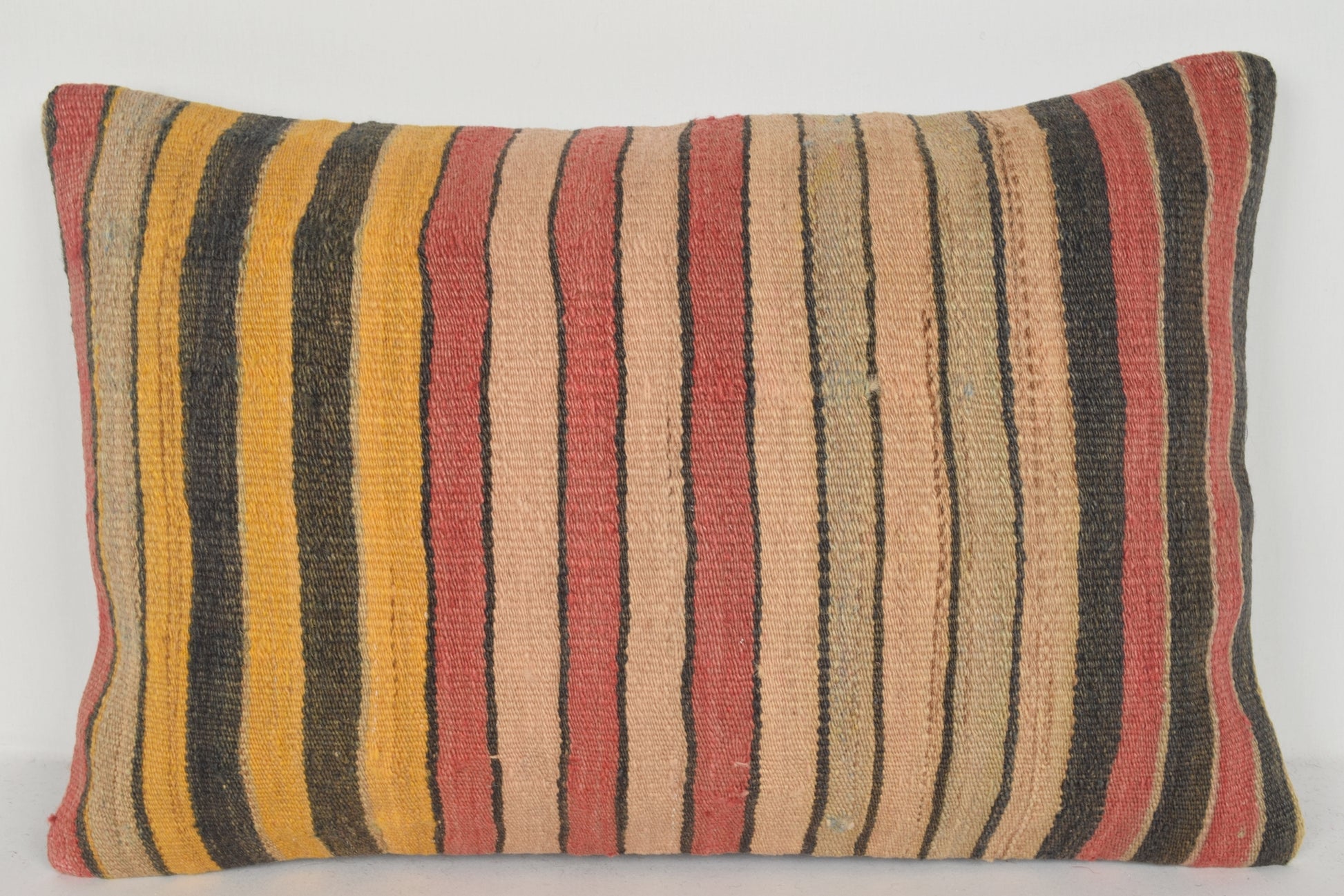 Vintage Kilim Cushion E00544 Lumbar Wall Covering Folk Accents