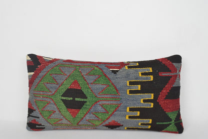 Ikat Kilim Cushion, Kilim Rugs for Upholstery Pillow F00146 12x24 " - 30x60 cm.