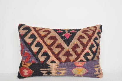 Turkish Kilim Cushions UK E00147 Lumbar Cottage Hand Knot Retro