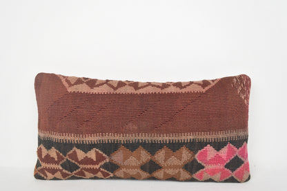 Vintage Turkish Kilim Rug Pillow Cover Cushion Case Sham 12x24 " 30x60 cm. F00249