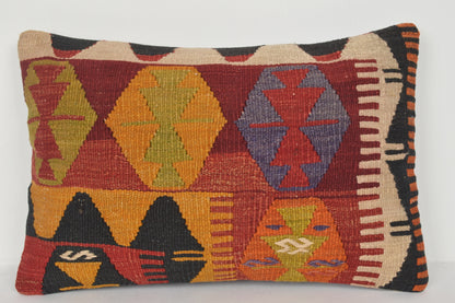 Ikat Kilim Cushion Cover E00350 Lumbar Asian Flat weaving Victorian