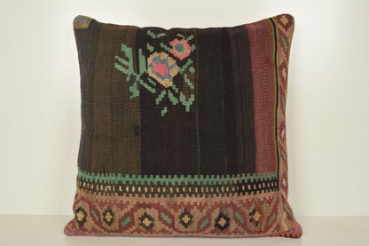 Brown Kilim Pillow A00850 Outdoor pillow case Large throw pillow cover 24x24