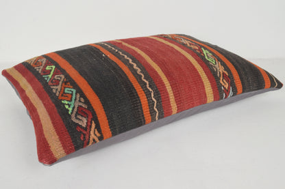 Black Turkish Rug Pillow E00453 Lumbar Sofa Ethnic Floor Neutral