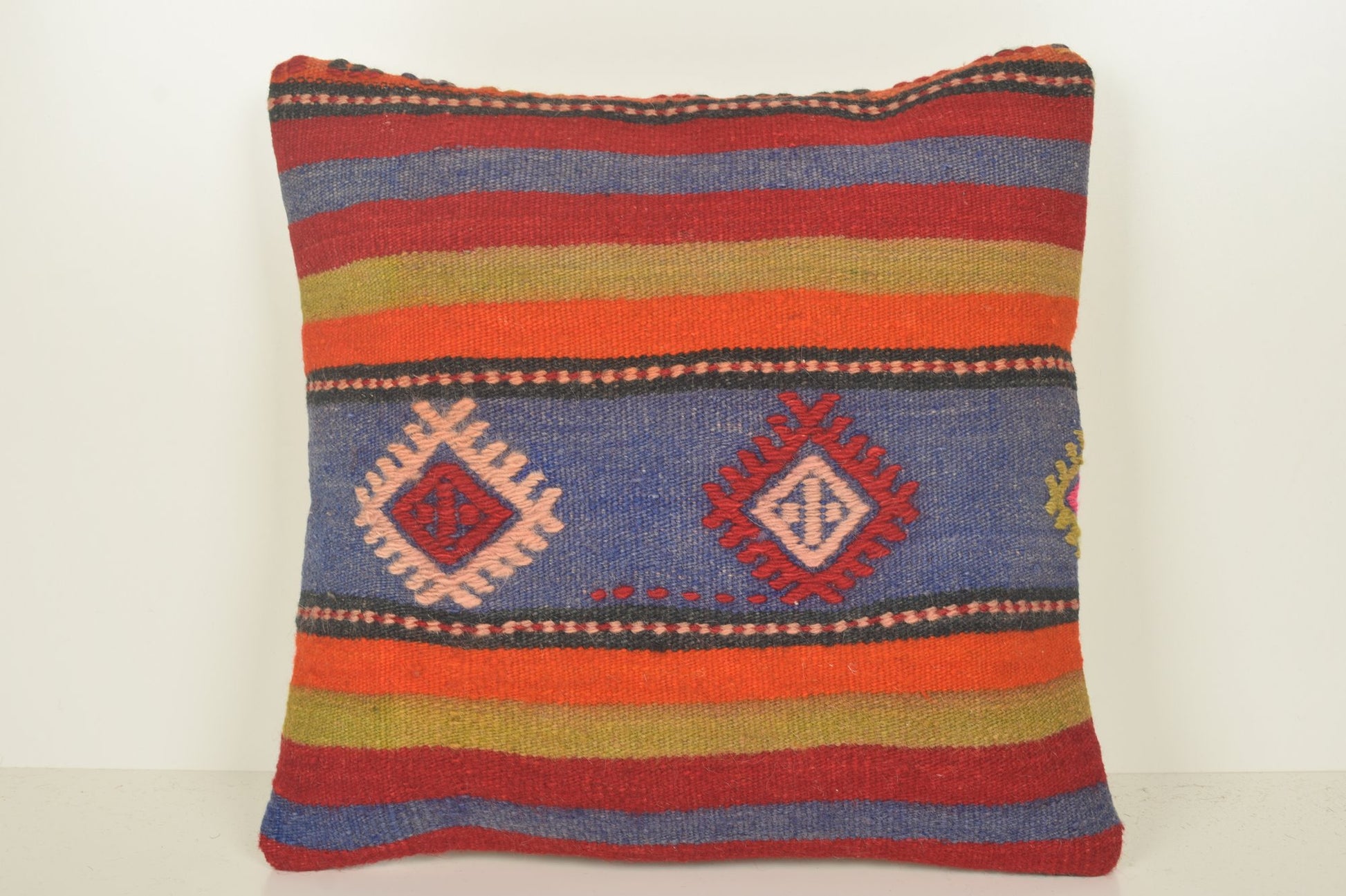 Small Kilim Pillow C01455 18x18 Economic African Needlepoint