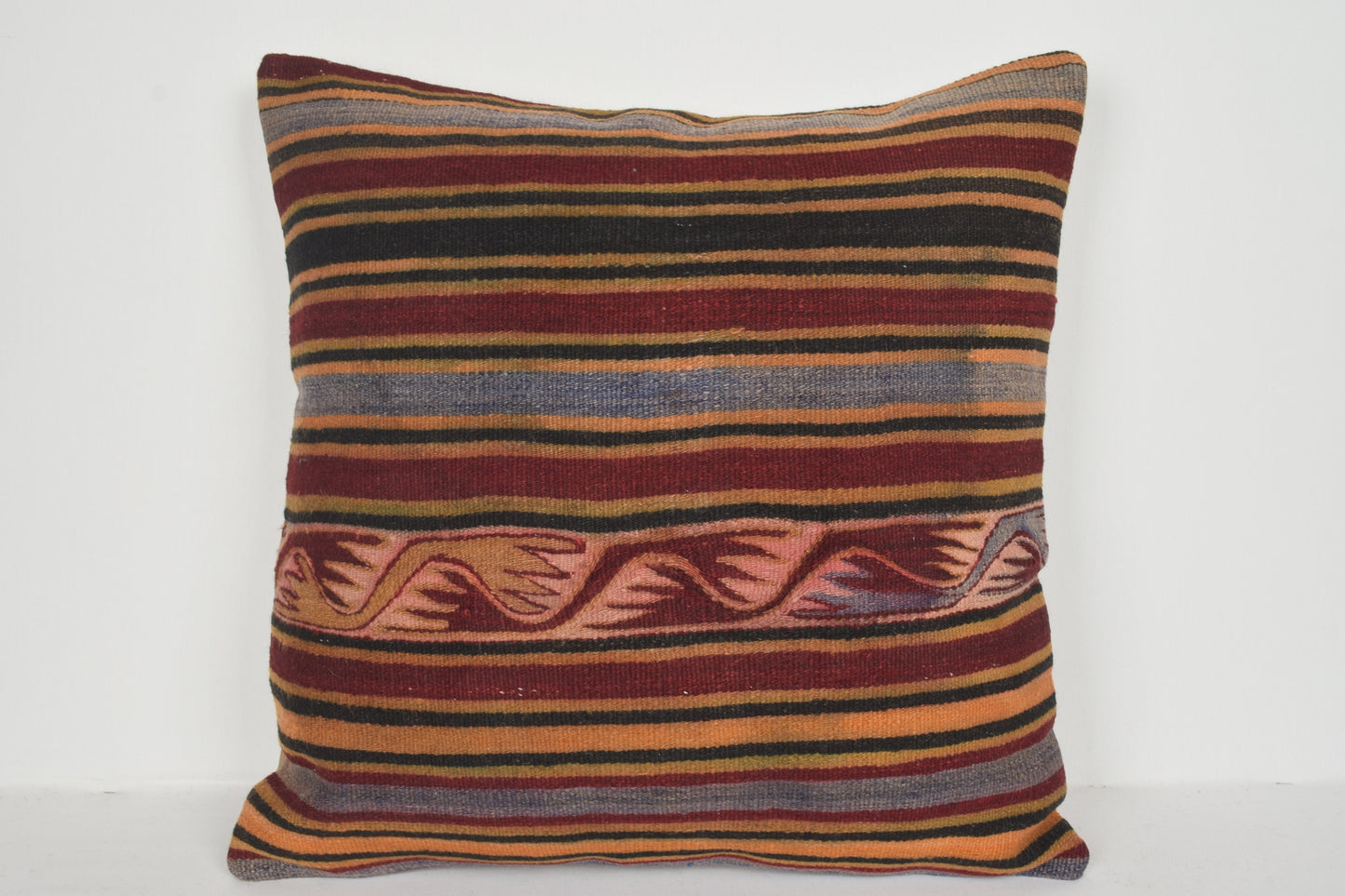Kilim Pouf Decorative Pillow A00757 24x24 Social Modern Victorian