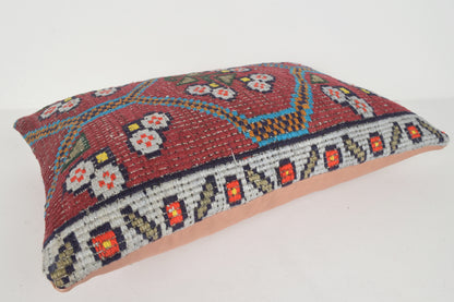 Purple Kilim Pillow E00360 Lumbar Woollen Neutral Original Culture