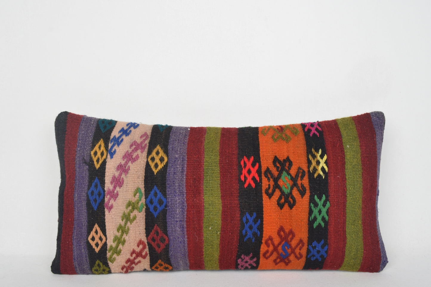 Turkish Eye Cushion, Lumbar Boho Pillow Teal F00161 12x24 " - 30x60 cm.