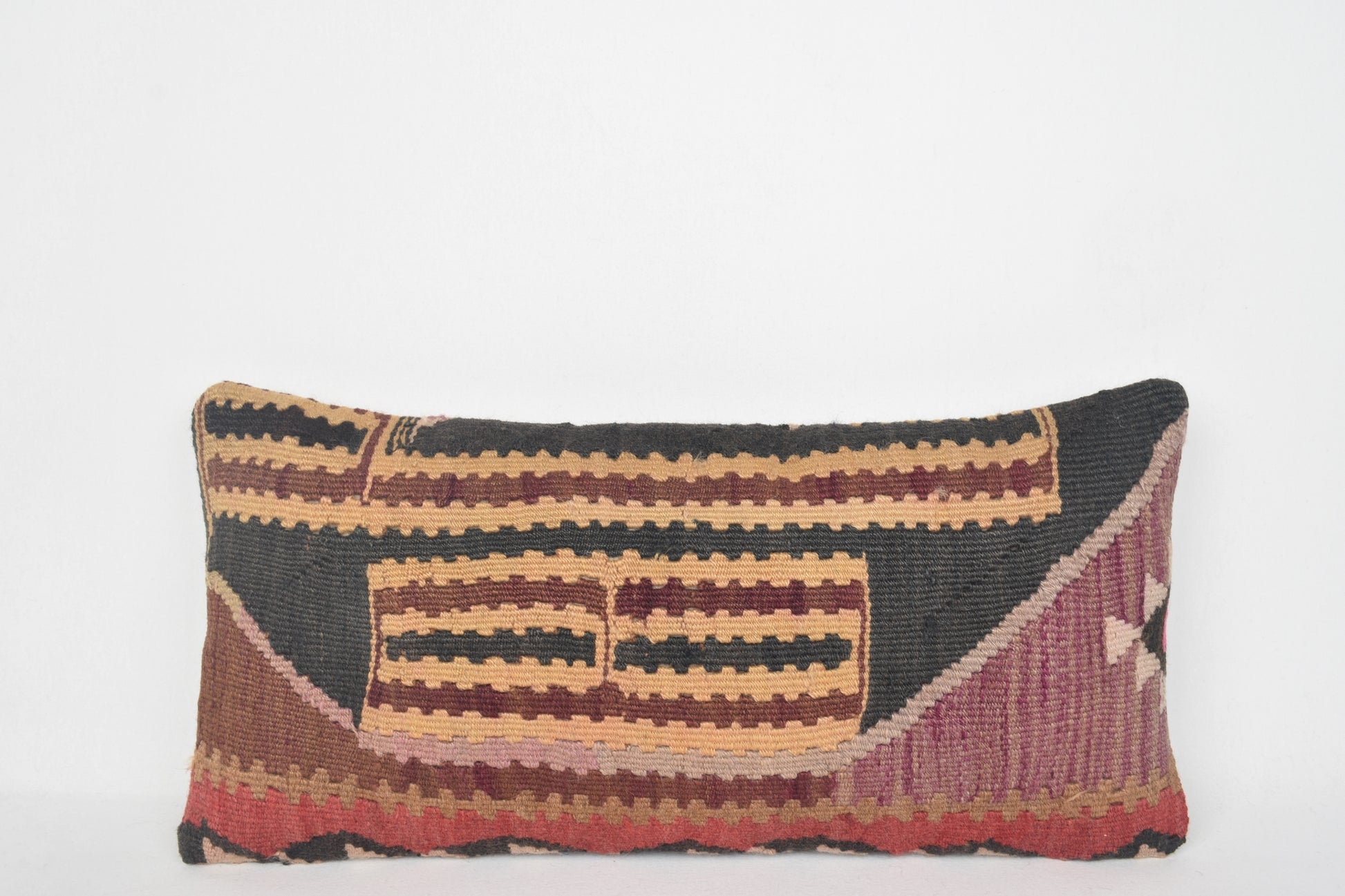 Boho Nursing Pillow Lumbar, Tribal Print Kilim Pillows F00163 12x24 " - 30x60 cm.