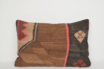 Aztec Kilim Pillow E00163 Lumbar Unique Tribal Gypsy Ornament
