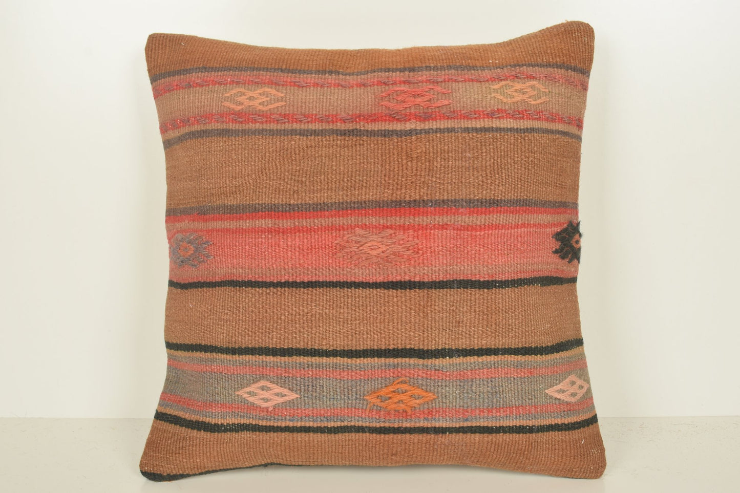 Moroccan Kilim Cushion C01464 18x18 Handknit Sofa Mythological