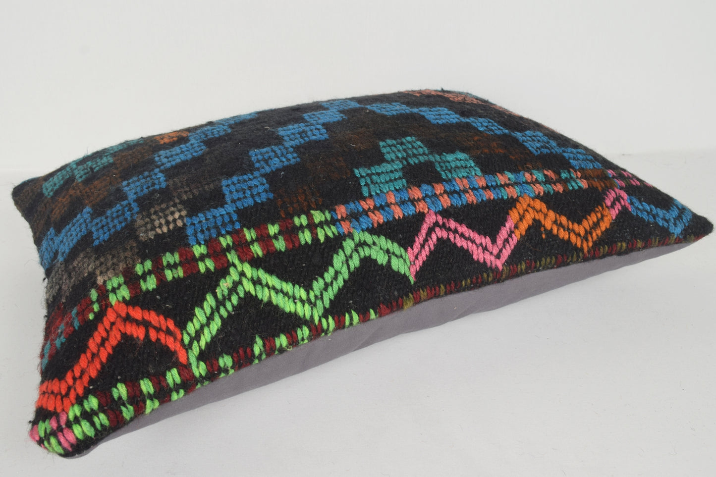 Kilim Cushion NZ E00364 Lumbar Prehistoric Ethnic Euro Handknit