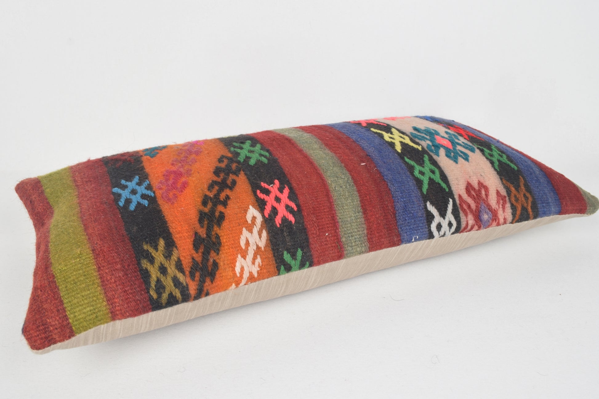 Turkish Rugs Mississauga Pillow, Kilim Rugs Auckland Pillow F00165 12x24 " - 30x60 cm.