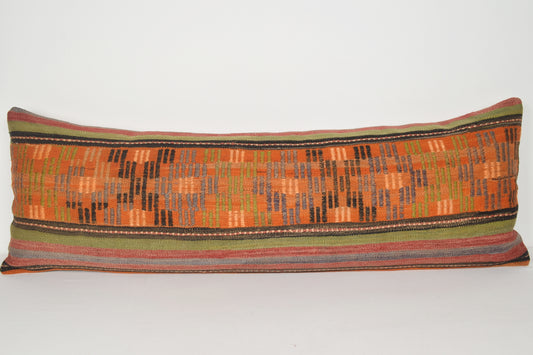 Kilim Chindi Rug Pillow I00069 Lumbar Garden Fragment Ethnic Reliable