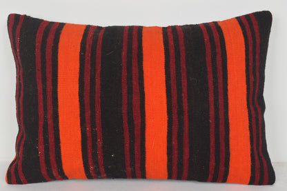 Turkish Kilim Pillow E00482 Lumbar Tribal Decoration Textile Eclectic