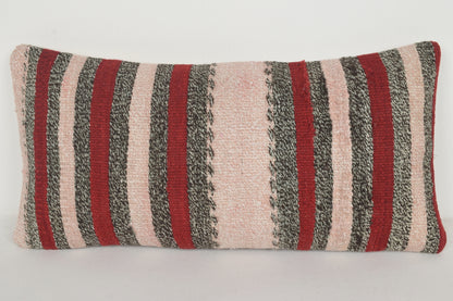 Pink and Red Rectangular Kilim Cushion F02484