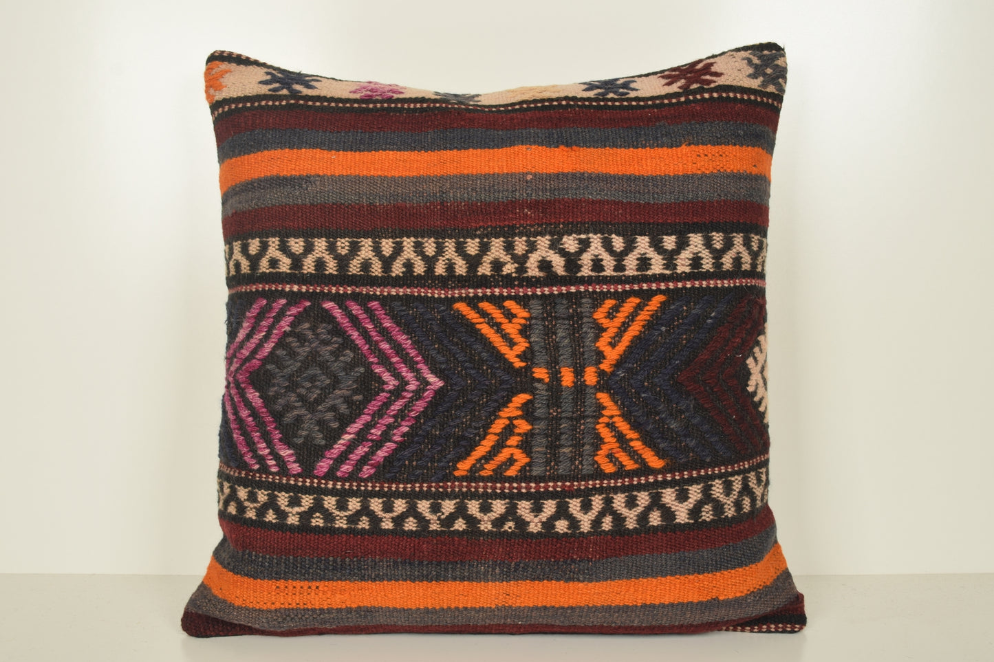 Kilim cushion NZ A00889 Embroidery pillow case Handmade throw pillow cover 24x24