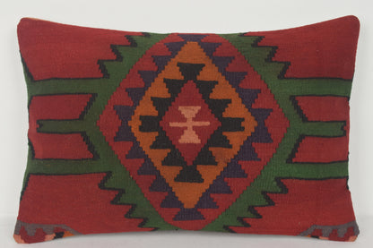Vintage Turkish Kilim Pillows E00392 Lumbar Decorating Tribal Organic