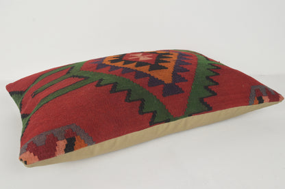 Vintage Turkish Kilim Pillows E00392 Lumbar Decorating Tribal Organic