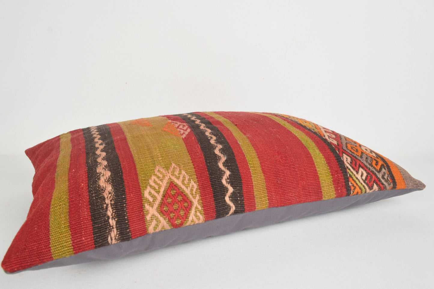 Kilim Body Pillow E00096 Lumbar Old Homemade Aztec