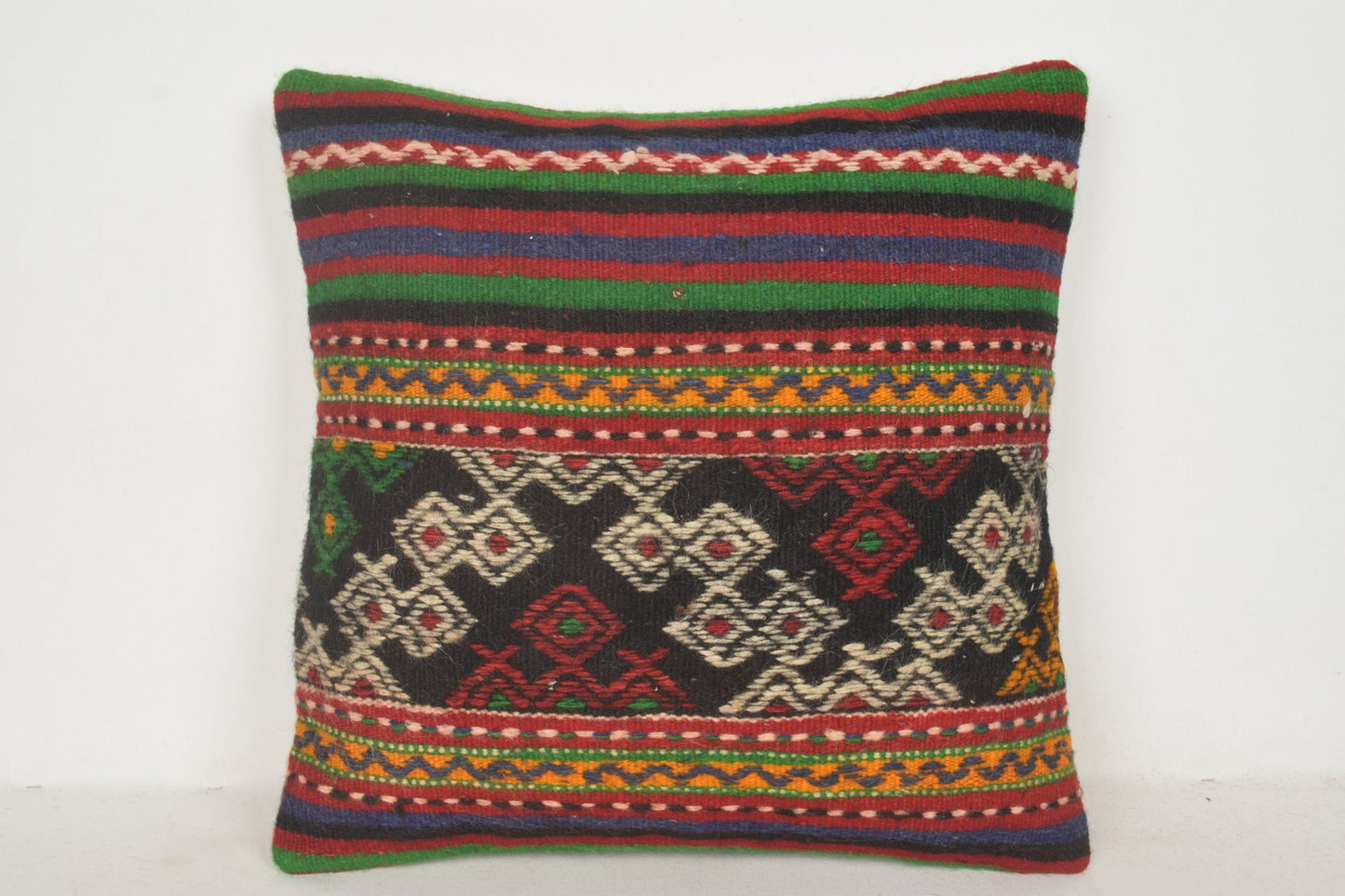 Turkish Throw Rugs Pillow B01599 20x20 Geometric Burlap Weaving