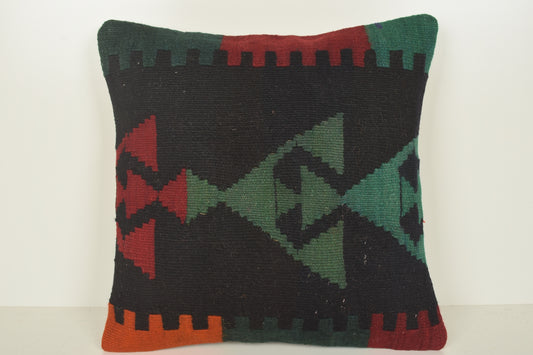Red Black Green Orange Boho Farmhouse Pillows C00917 18x18 " - 45x45 cm.