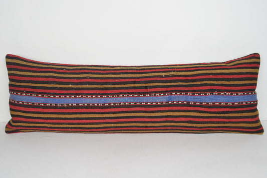 Natural Kilim Rugs Pillow I00142 Lumbar Primary Burlap Decor Flat Weaving