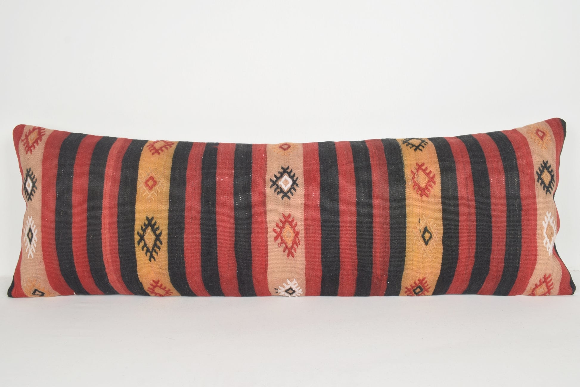Sumak Kilim Rug Pillow I00156 Lumbar Floor Eastern Sham Handicraft