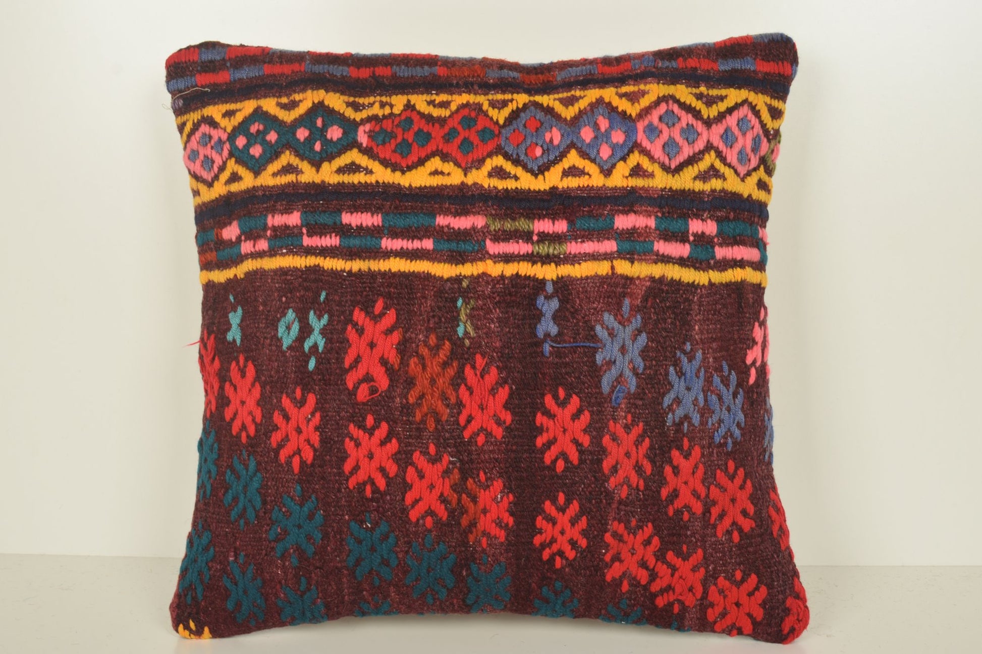 Kilim cushion NZ C01386 18x18 Right Cross-stitch Pastel