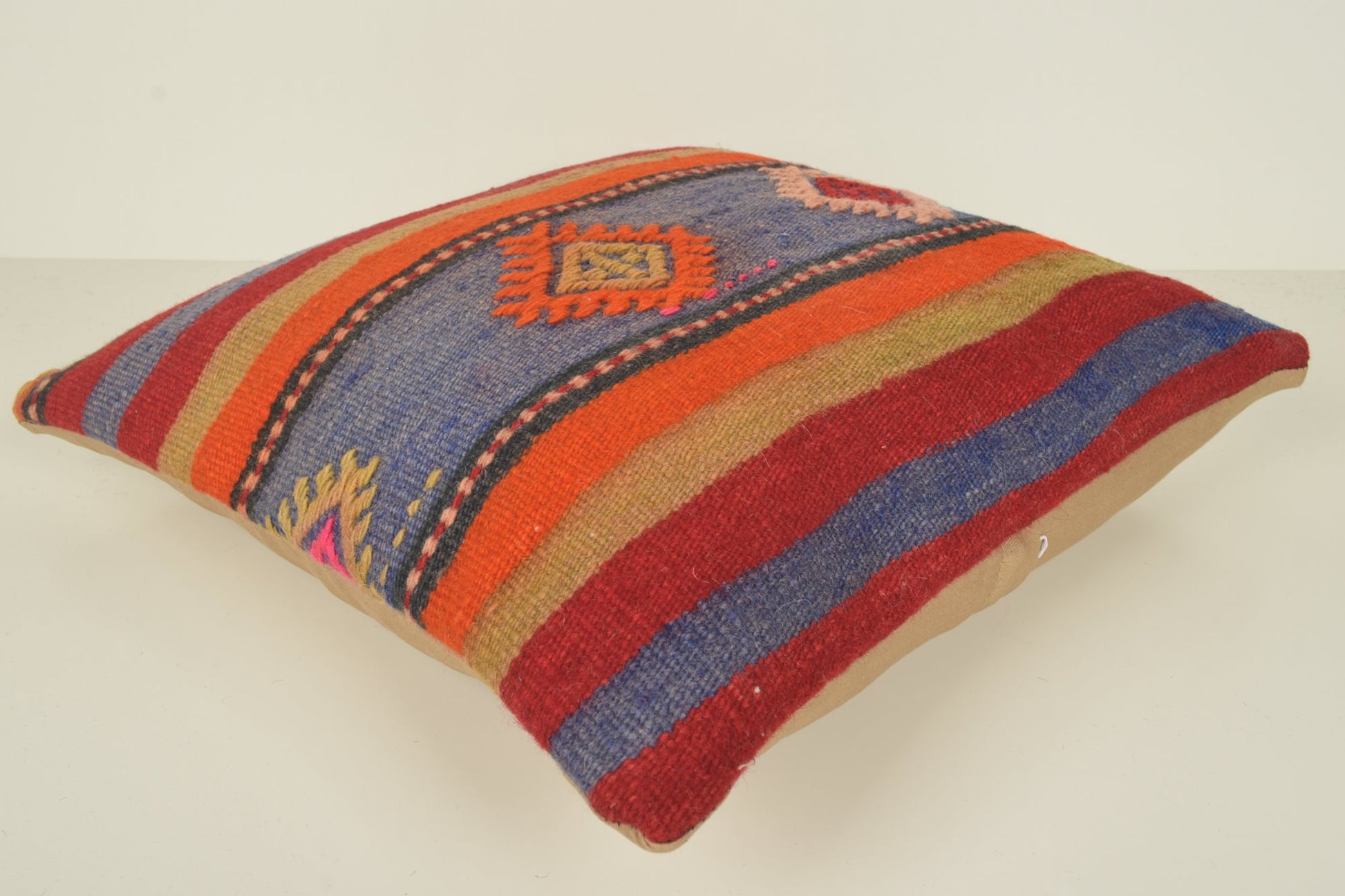 Kilim Floor Pillow Pouf C01394 18x18 Shabby chic African Large