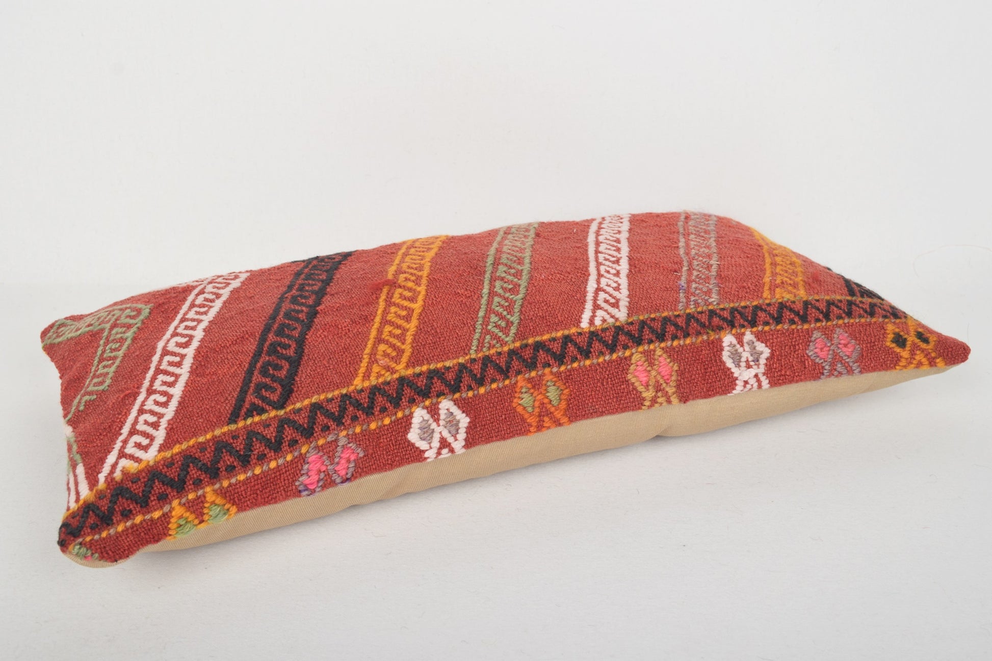 Kilim Flat Weave Rug Pillow G00426 Country Folkloric Furniture Nursery Artist