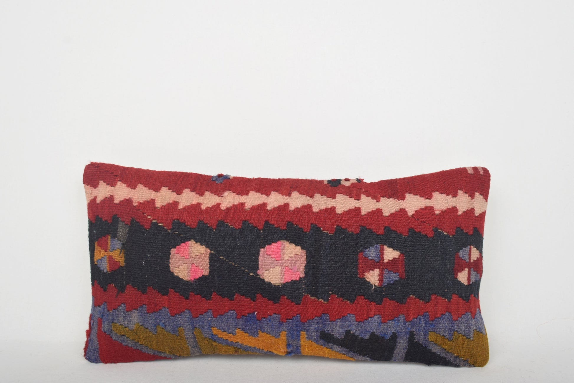 Kilim Pillow Pastel G00443 Mythological Burlap Victorian Hand Embroidery Primitive